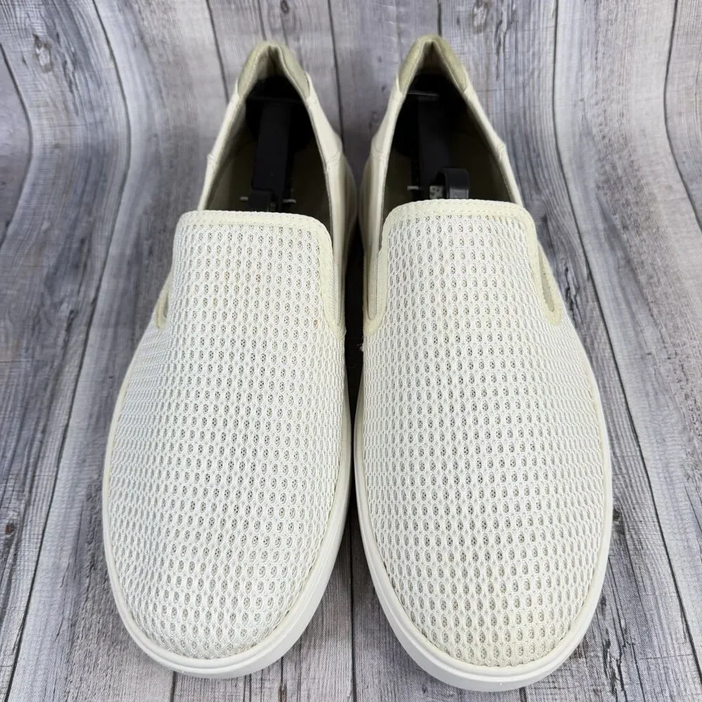 OluKai Lae'ahi Breathable Slip-On Sneakers Shoes Men's Sz 9 BONE White $120